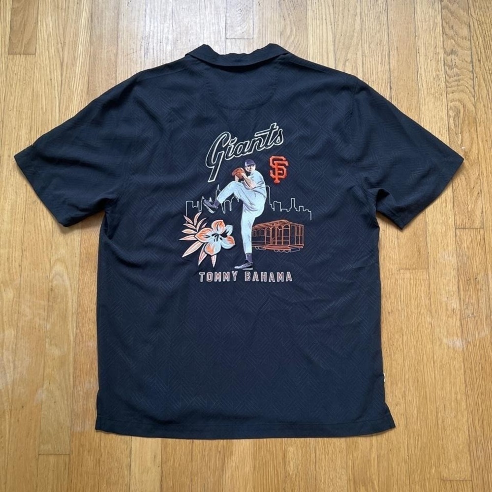 Tommy Bahama SF Giants Silk MLB Shirt Mens Medium 1/1 Sample 100% Silk